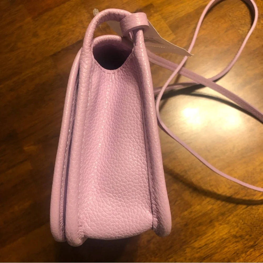 NWT $330 Longchamp Le Foulonné Leather Wallet Crossbody Bag in Lilac! - Picture 14 of 16